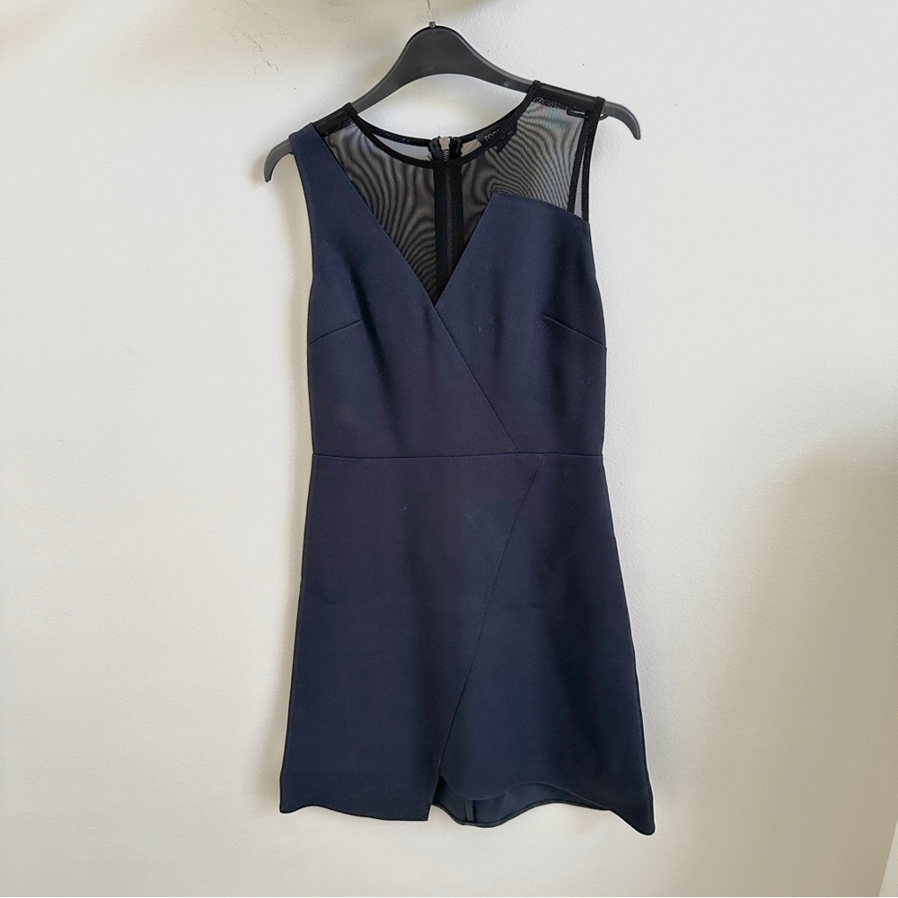 Topshop - blue dress with mesh detailing